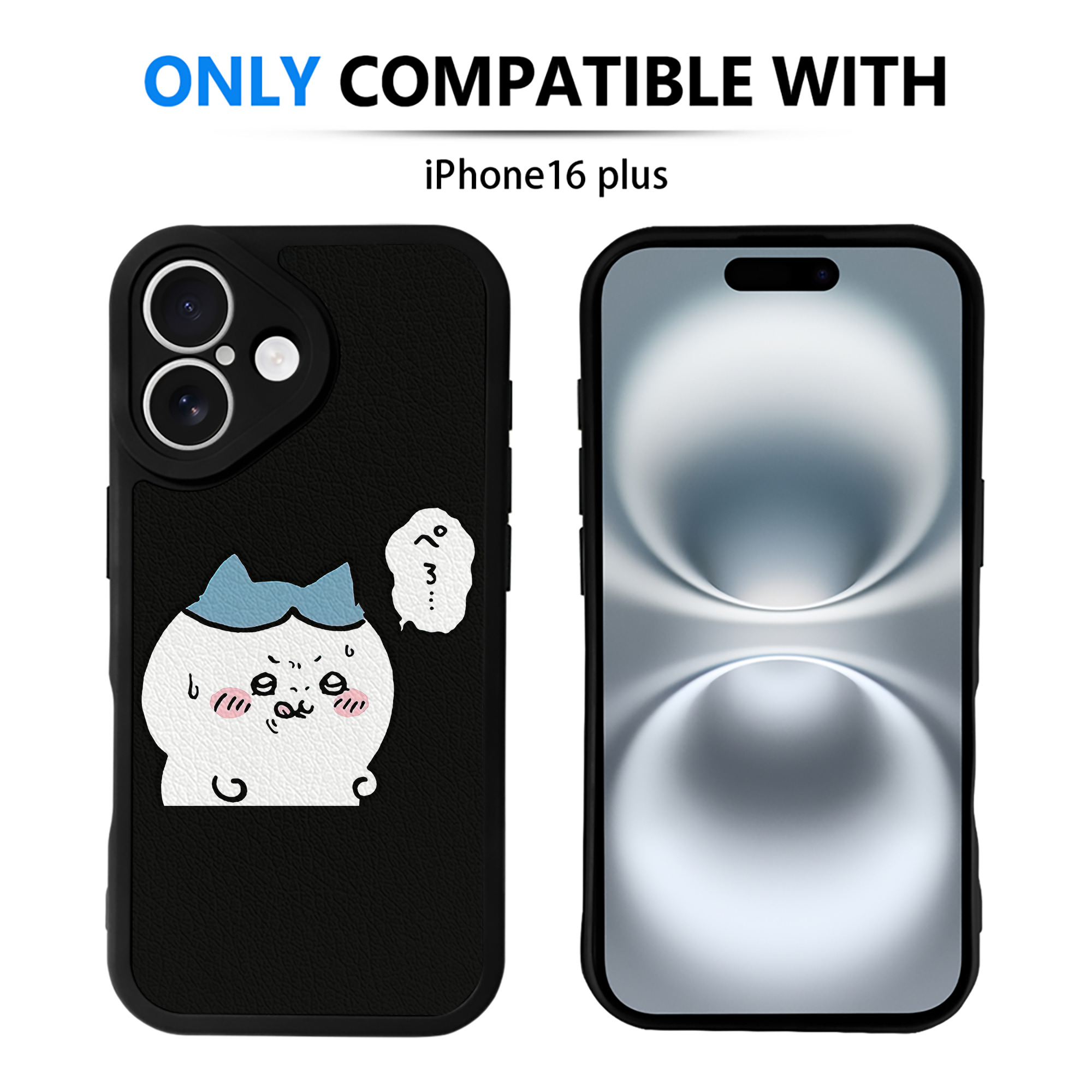 （画像用） ちいかわ ハチワレ Chii-kawa hachiware 【iPhone 16シリーズ対応】シリコンスマホケース（レザー調） 材質：シリコン